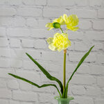 Искусственный цветок Нарцисс 40 см бело-желтый