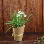 Искусственный цветок в горшке Ландыш White Crown 20 см