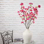 Искусственная ветка Цветущий Персик 100 см фуксия