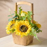 Искусственное растение в корзине Подсолнухи Сан Морино 31 см