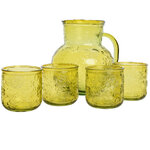 Набор для воды Роксолана: кувшин + 4 стакана, жёлтый, стекло