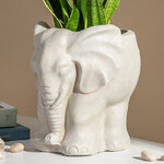 Кашпо для цветов Слон 26*22 см бежевое