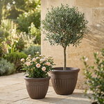 Набор декоративных кашпо Фарнезе 27-34 см коричневый, 2 шт, пластик