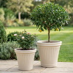 Набор декоративных кашпо Отриколи 31-39 см белый, 2 шт, пластик