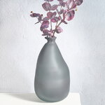 Стеклянная ваза-бутылка Нувола 36 см серая