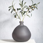 Стеклянная ваза-бутылка Нувола 23 см серая