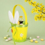 Декоративная корзинка для подарков Сюрприз от Зайки 30 см желтая