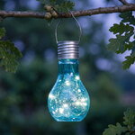 Подвесной солнечный светильник Лампочка Лендлер 17 см с теплыми белыми LED, бирюзовый, IP44