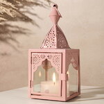 Металлический подсвечник-фонарь Шанклин 17 см розовый