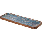 Сервировочное блюдо Blue Fiori di Mango 30*10 см, дерево