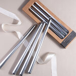 Набор столовых свечей Shannon 30 см серебряный металлик, 4 шт