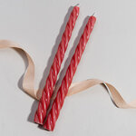 Витые свечи Bella Luce 25 см красные, 2 шт