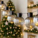 Гирлянда из лампочек Pereira 1.8 м, 10 ламп, теплые белые LED, черный ПВХ, IP44