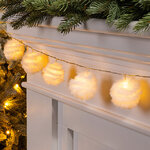 Светодиодная гирлянда на батарейках Пушистики 1.35 м, 10 теплых белых LED ламп, прозрачный ПВХ, IP20