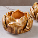 Керамический подсвечник Лотос 9 см бежевый