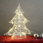 Светодиодная елка Монтелло Сильвер 40 см, 30 теплых белых LED, таймер, на батарейках