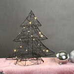 Светодиодная елка Монтелло Блэк 30 см, 20 теплых белых LED, таймер, на батарейках