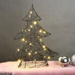 Светодиодная елка Монтелло Блэк 40 см, 30 теплых белых LED, таймер, на батарейках