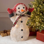 Светодиодная фигура Снеговик Юджин 52 см, 20 теплых белых LED ламп, на батарейках, таймер