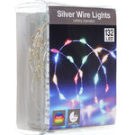 Светодиодная гирлянда Капельки Grande Extra Lights на батарейках 2 м, 132 разноцветных LED ламп, серебряная проволока, таймер, IP20