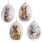 Пасхальные украшения Яйца: Easter Bunnies 7 см, 4 шт, подвеска