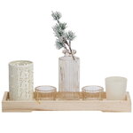 Набор подсвечников на подносе Lagundo 32*13 см, 6 предметов