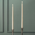 Столовая светодиодная свеча с имитацией пламени Romance 38 см слоновая кость, 2 шт с пультом, таймер, на батарейках