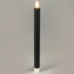 Столовая светодиодная свеча с имитацией пламени Sunrise 25 см черная, 2 шт с пультом, таймер, на батарейках