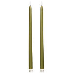 Столовая светодиодная свеча с имитацией пламени Romance 38 см оливковая, 2 шт с пультом, таймер, на батарейках