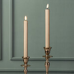 Столовая светодиодная свеча с имитацией пламени Softness 25 см золотая, 2 шт с пультом, таймер, на батарейках