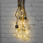 Декоративный светильник-гроздь из лампочек Loft Style 70 см, 5 ламп с теплым белым LED светом, батарейки, IP20