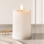 Уличная светодиодная свеча с имитацией пламени Дарвен 10 см белая, на батарейках, таймер