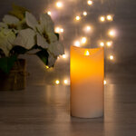 Светильник свеча восковая Живое Пламя 15*7.5 см белая на батарейках, таймер