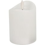 Светодиодная свеча с имитацией пламени Кертон 15 см, белая восковая, на батарейках, таймер