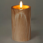 Светодиодная свеча с имитацией пламени Brown Marble 12.5 см, на батарейках, таймер