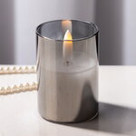 Светодиодная свеча с имитацией пламени Матфен 7 см дымчатая, стекло, на батарейках, таймер