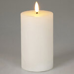 Светодиодная восковая свеча Rustic 12.5 см белая, мерцающее пламя, на батарейках, таймер