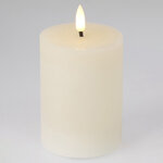 Светодиодная восковая свеча Rustic 10 см слоновая кость, мерцающее пламя, на батарейках, таймер