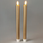Столовая светодиодная свеча Gervain 25 см золотая, 2 шт с пультом, на батарейках