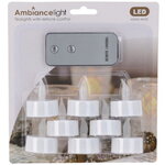 Набор чайных светодиодных свечей с имитацией пламени Редбурн, 8 шт, с пультом