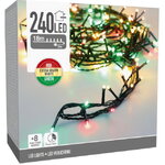 Светодиодная гирлянда Koopman Comfort Italian 18 м, 240 разноцветных LED ламп, зеленый ПВХ, контроллер, таймер, IP44