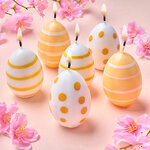 Пасхальные свечи Яйца: Bright Easter 6 см желтые, 6 шт