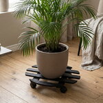 Подставка для цветов на колесиках Серхио 35 см черная