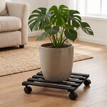 Подставка для цветов на колесиках Мирэл 35 см черная