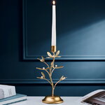 Металлический подсвечник для 1 свечи Веточка Омелы 26 см