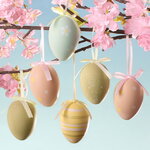 Пасхальные украшения Яйца Монто 6 см, 6 шт