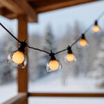 Гирлянда из лампочек Milky Party Lights 5 м, 10 ламп, теплые белые LED, черный ПВХ, соединяемая, IP44