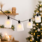 Гирлянда из лампочек Shafty Party Lights 5 м, 10 ламп, теплые белые LED, черный ПВХ, соединяемая, IP44