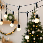 Гирлянда-бахрома из лампочек Party Lights 10 м, 20 ламп, теплые белые LED, черный ПВХ, соединяемая, IP44