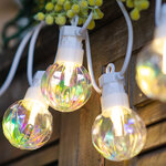 Гирлянда из лампочек Pearl Party Lights 10 м, 20 ламп, теплые белые LED, белый ПВХ, соединяемая, IP44